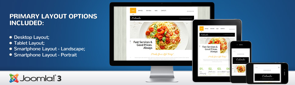 Kit Graphique #47358 Colombo Restaurant Joomla 3 Templates - Real Size Screenshot