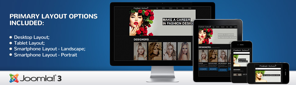 Kit Graphique #48519 Fashion School Joomla 3 Templates - Real Size Screenshot