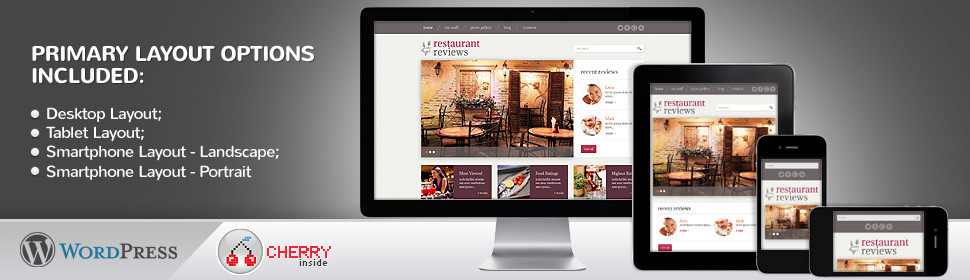 Kit Graphique #49230 Review Restaurant Wordpress 3.x - Real Size Screenshot