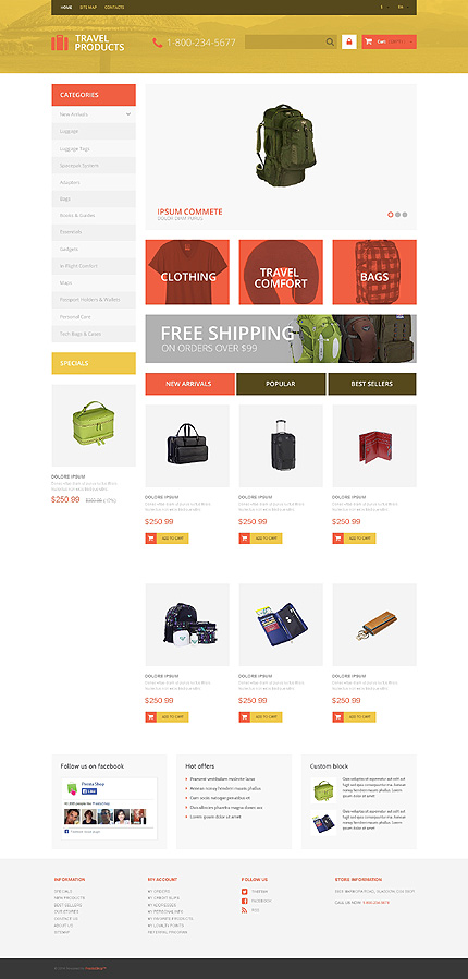 Kit Graphique #49294 Voyage Expert Prestashop Template - PrestaShop Main Page Screenshot