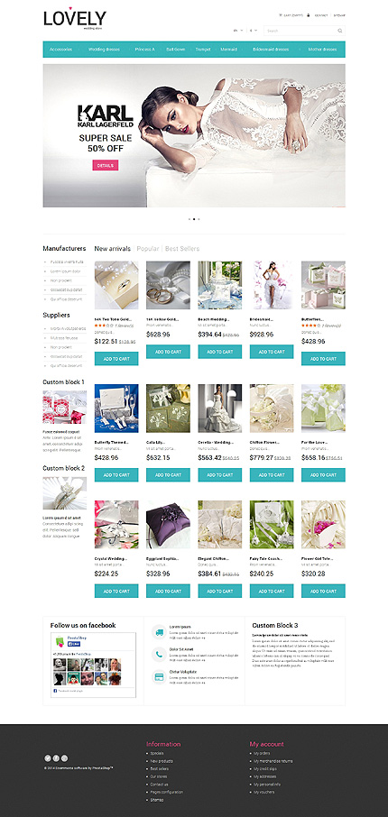 Kit Graphique #50617 Mariage E-boutique Prestashop Template - PrestaShop Main Page Screenshot