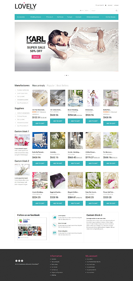 Kit Graphique #50617 Wedding Store Prestashop Template - PrestaShop Main Page Screenshot