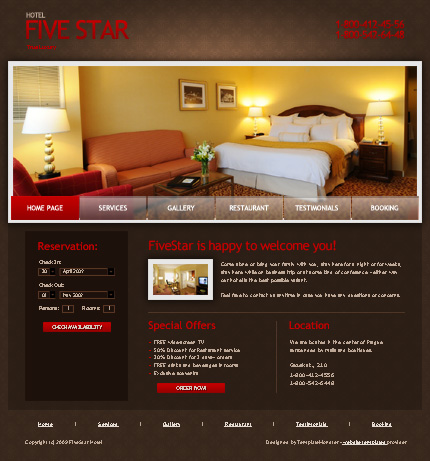 Kit Graphique #51453 Hotel Booking Modle avec animation flash - ADOBE PHOTOSHOP HOMEPAGE SCREENSHOT