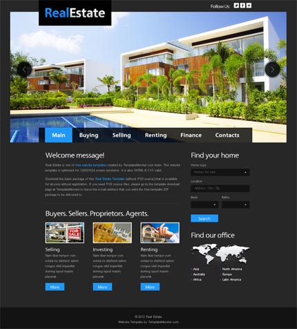 Kit Graphique #51575 Real Estate Modle avec animation flash - ADOBE PHOTOSHOP HOMEPAGE SCREENSHOT