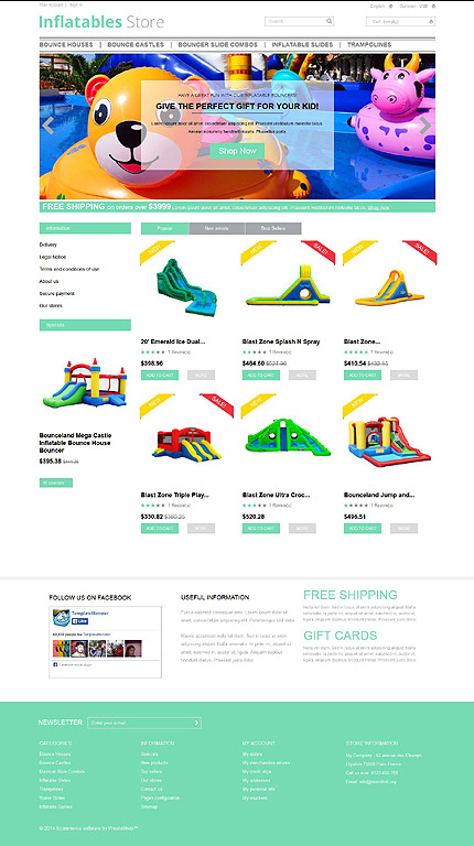 Kit Graphique #52149 Gonflables Gonflable Prestashop Template - PrestaShop Main Page Screenshot