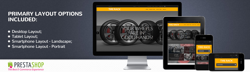 Kit Graphique #52940 Tires &amp; Prestashop Template - Real Size Screenshot