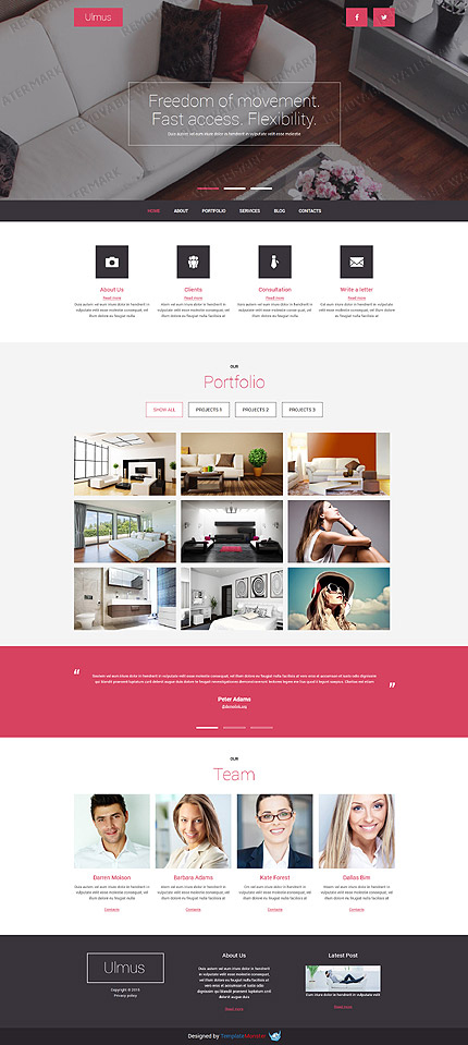 Kit Graphique #52986 Ulmus Interieur Joomla 3 Templates - Joomla Main Page preview