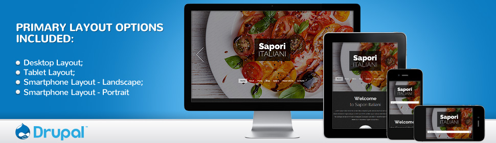 Kit Graphique #53164 Sapori Italien Drupal Framework Template - Real Size Screenshot