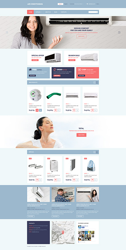 Kit Graphique #53167 Air Conditioning Virtuemart Template Version modifie - VirtueMart Main Page