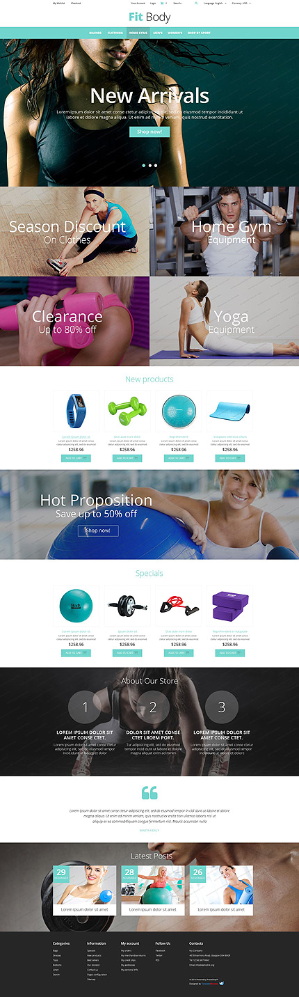 Kit Graphique #53327 Fit Corps Magento Theme - Magento Main Page  preview