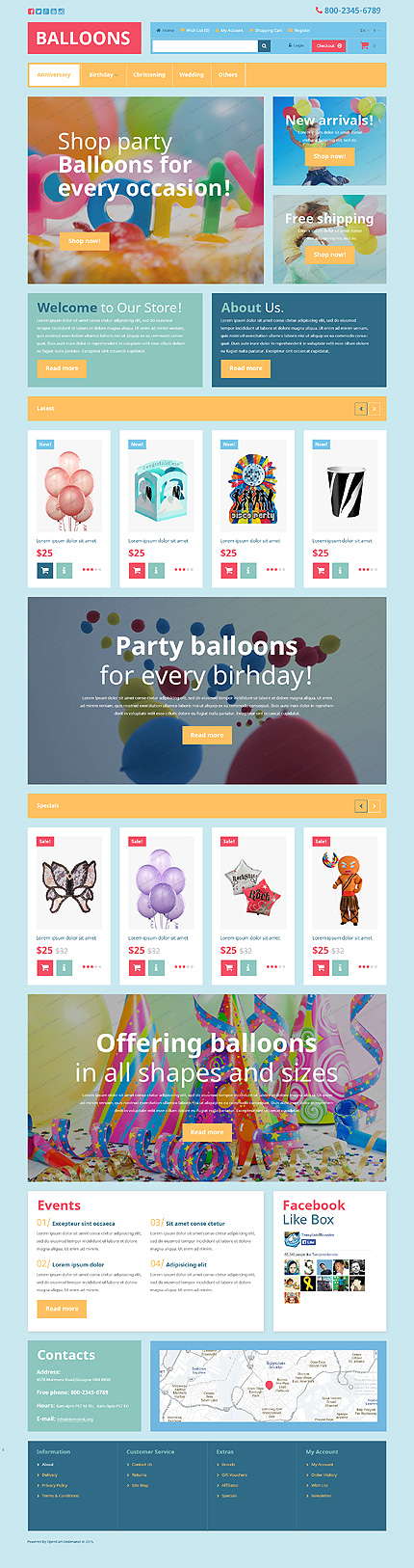 Kit Graphique #53448 Balloons Get Opencart Template - OpenCart Main Page
