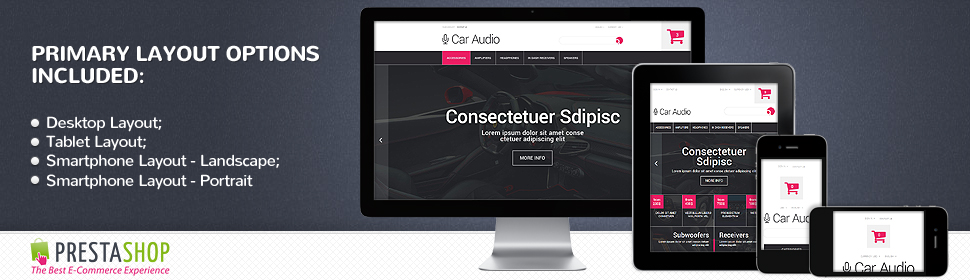 Kit Graphique #53686 Car Audio Prestashop Template - Real Size Screenshot