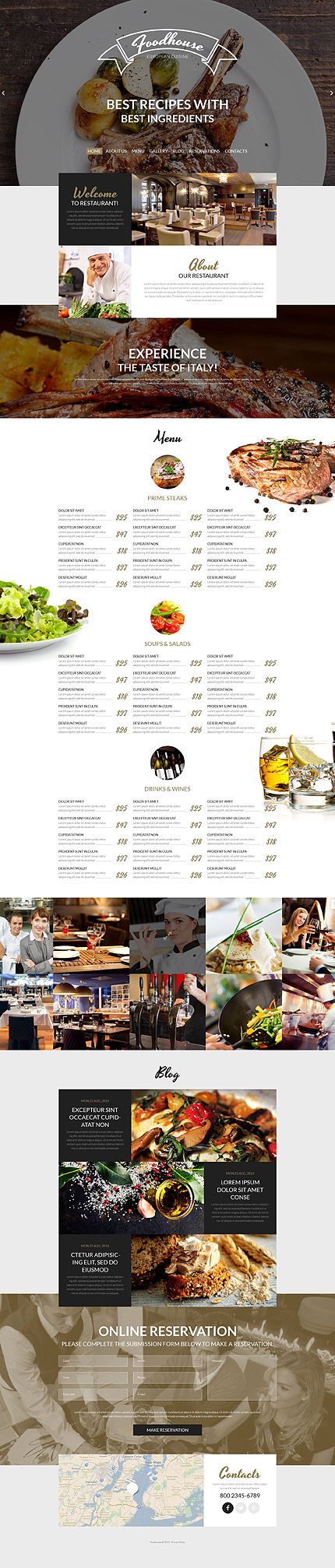 Kit Graphique #53766 Restaurant Caf Wordpress 3.x - WordPress main photoshop screenshot