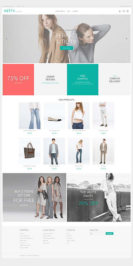 Kit Graphique #55971 Ketty Clothes Magento Theme - Magento Main Page  preview