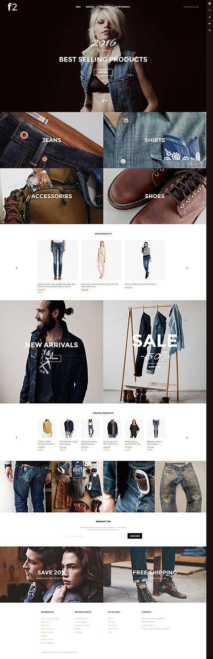 Kit Graphique #57559 F2 Vtements Magento Theme - Magento Main Page  preview