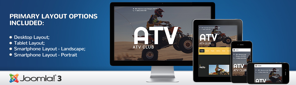 Kit Graphique #57700 Atv Motorcycle Joomla 3 Templates - Real Size Screenshot