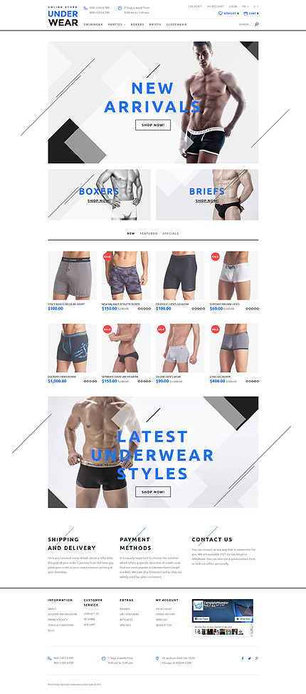 Kit Graphique #58025 Undervtehommests Homme Opencart Template - OpenCart Main Page