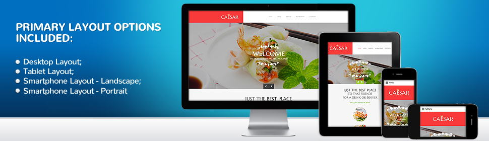 Kit Graphique #58582 Caesar Restaurant Responsive Site - Real Size Screenshot