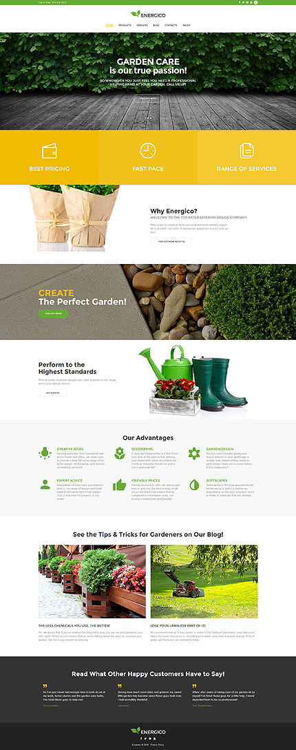 Kit Graphique #58976 Energico Garden WordPress Themes - WordPress photoshop screenshot