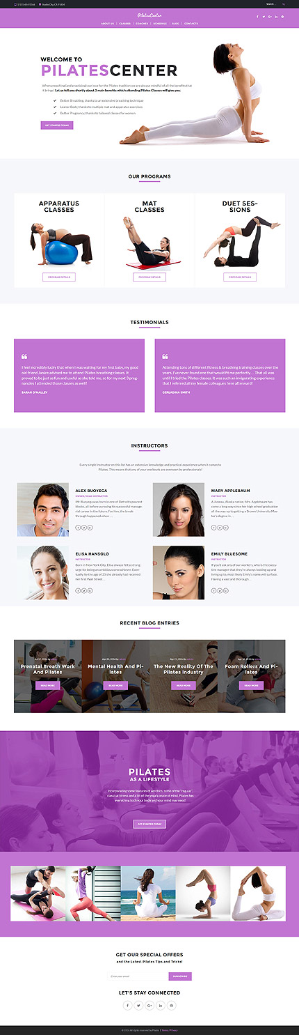 Kit Graphique #61375 Pilates Centre WordPress Themes - WordPress photoshop screenshot