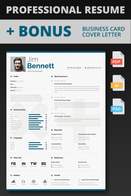 Kit Graphique #65750 Resume Cv Divers Modles Web - Logo template Preview