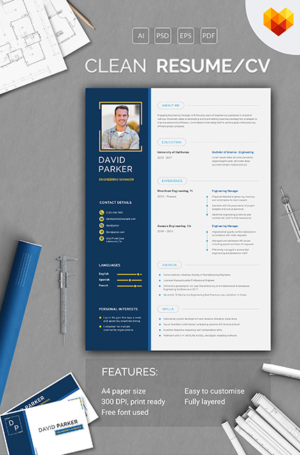 Kit Graphique #66456 Management Engineer CV Moto CMS - Logo template Preview