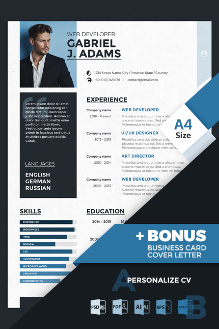 Kit Graphique #66834 Cv Resume Divers Modles Web - Logo template Preview