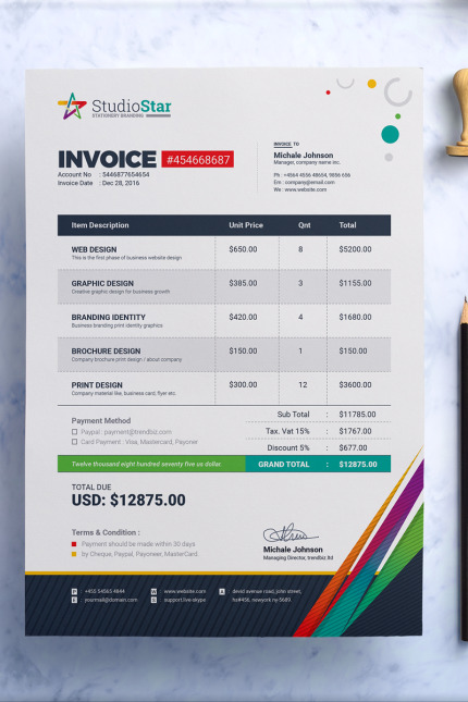 Kit Graphique #67201 Invoice Template Divers Modles Web - Logo template Preview