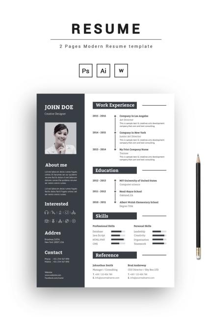 Kit Graphique #67396 A4 Resume Divers Modles Web - Logo template Preview