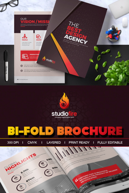 Kit Graphique #67494 Bi-fold Brochure Divers Modles Web - Logo template Preview