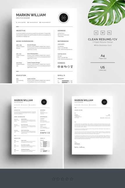 Kit Graphique #67728 Clean Resume Divers Modles Web - Logo template Preview