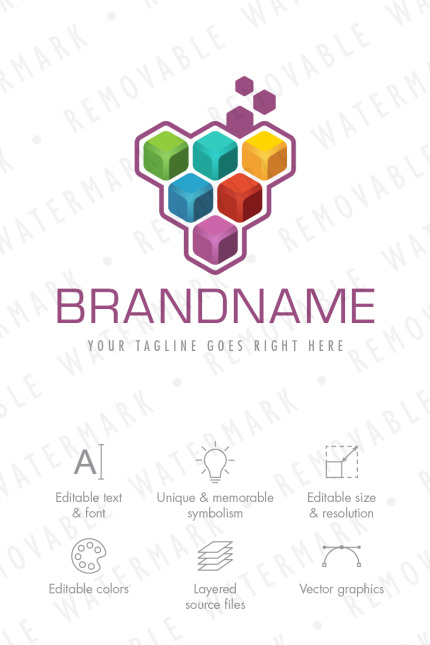 Kit Graphique #67779 Colorful Cube Divers Modles Web - Logo template Preview