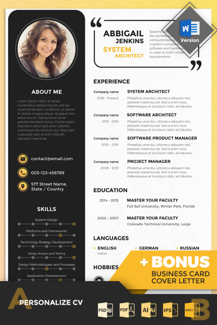 Kit Graphique #67792 Resume Template Divers Modles Web - Logo template Preview