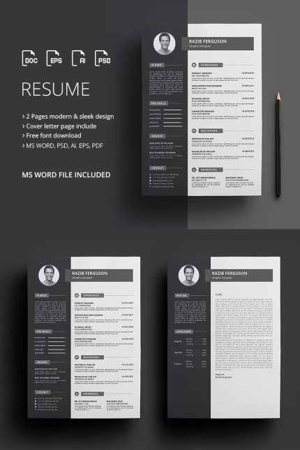 Kit Graphique #67918 Resume Cv Divers Modles Web - Logo template Preview