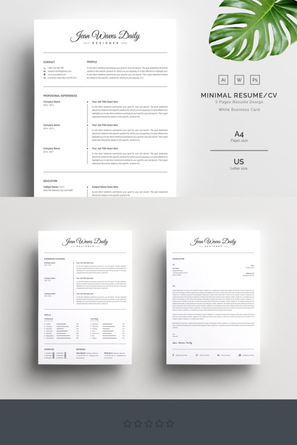 Kit Graphique #67935 Clean Resume Divers Modles Web - Logo template Preview