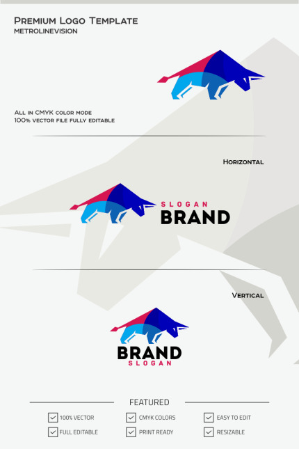 Kit Graphique #68073 Bull Logo Divers Modles Web - Logo template Preview