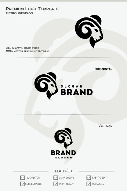 Kit Graphique #68101 Goat Logo Divers Modles Web - Logo template Preview