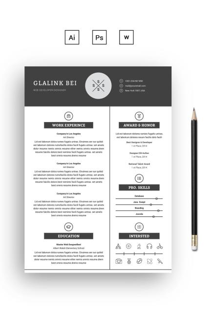 Kit Graphique #68647 A4 Resume Divers Modles Web - Logo template Preview