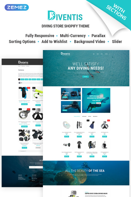 Kit Graphique #69556 Diving Magasin Divers Modles Web - Logo template Preview