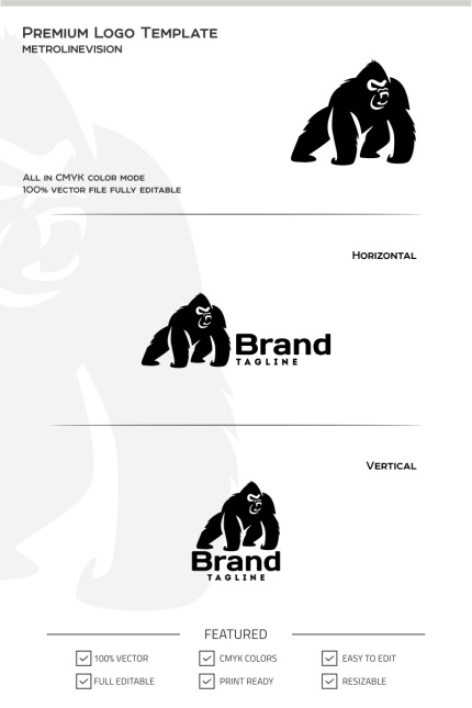 Kit Graphique #69819 Animals Gorilla Divers Modles Web - Logo template Preview