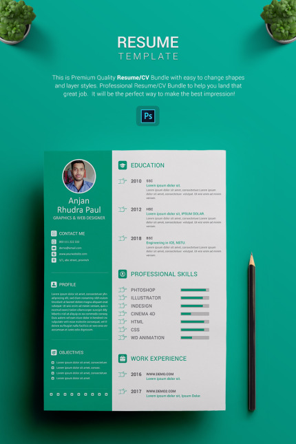 Kit Graphique #69957 Cv Resume Divers Modles Web - Logo template Preview