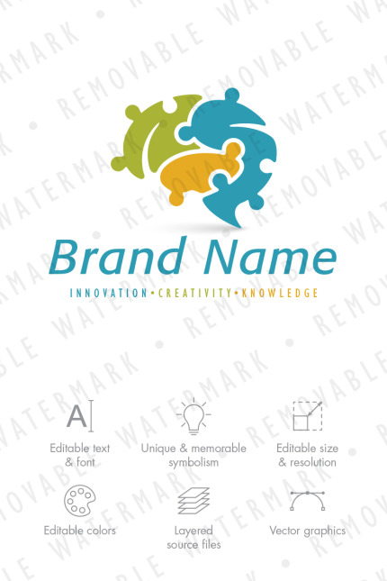 Kit Graphique #71216 Brain Jigsaw Divers Modles Web - Logo template Preview