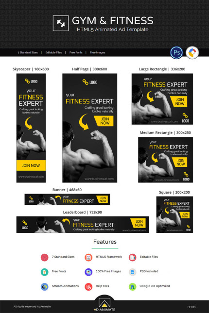 Kit Graphique #71259 Sant Fitness Divers Modles Web - Logo template Preview