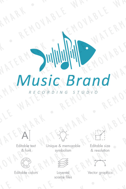 Kit Graphique #71581 Music Poisson Divers Modles Web - Logo template Preview