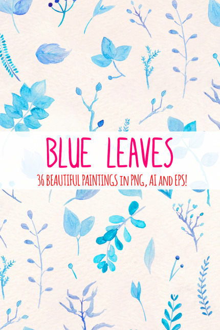 Kit Graphique #71972 Blue Leaves Divers Modles Web - Logo template Preview