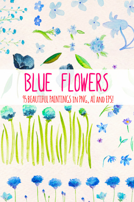 Kit Graphique #71973 Blue Fleurs Divers Modles Web - Logo template Preview