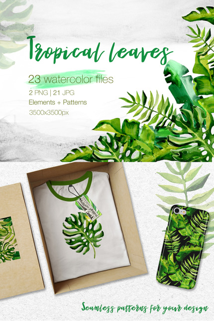 Kit Graphique #72034 Watercolor Foliage Divers Modles Web - Logo template Preview