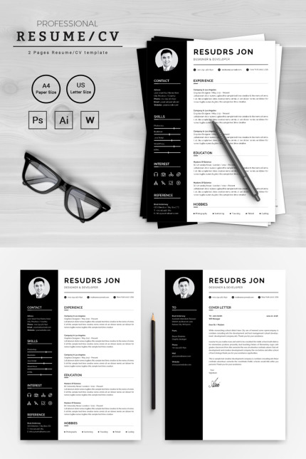 Kit Graphique #72096 Resume Cv Divers Modles Web - Logo template Preview