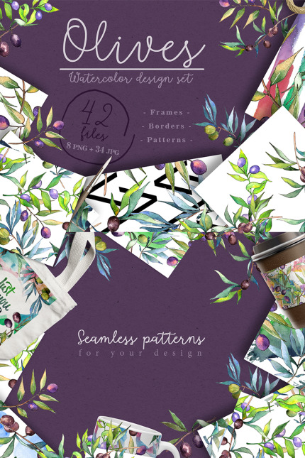 Kit Graphique #73594 Watercolor Olive Divers Modles Web - Logo template Preview