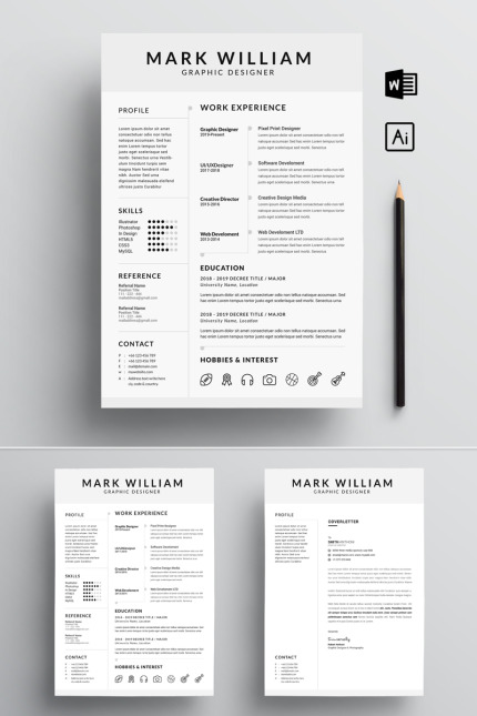 Kit Graphique #73800 Clean Resume Divers Modles Web - Logo template Preview